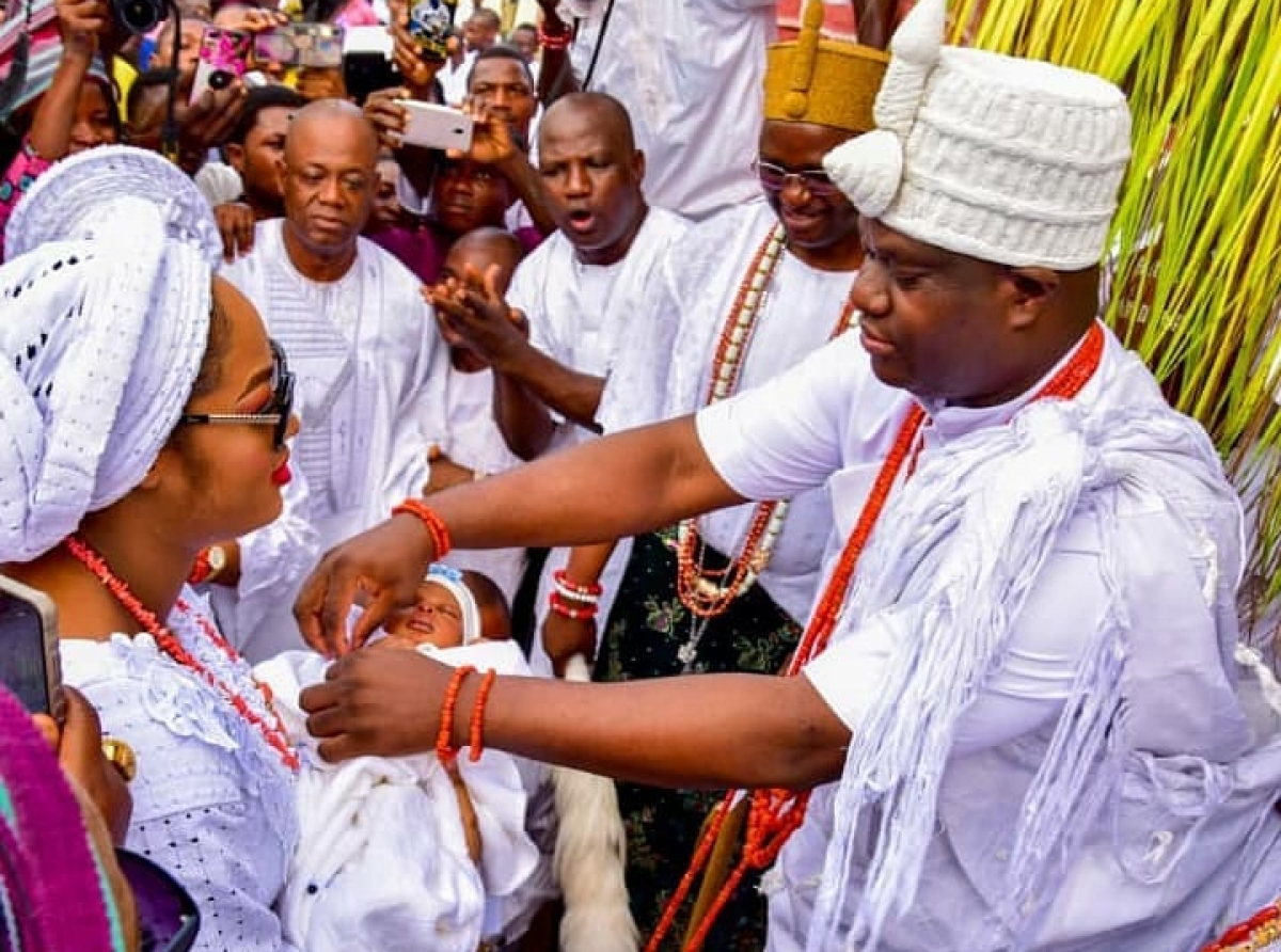 Ooni Welcomes Son Prince Adesoji Aderemi to Ile Ife Palace