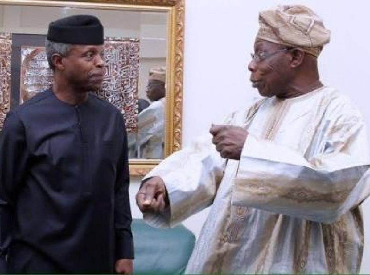 Vice President Osinbajo meets Former President Obasanjo in Abeokuta