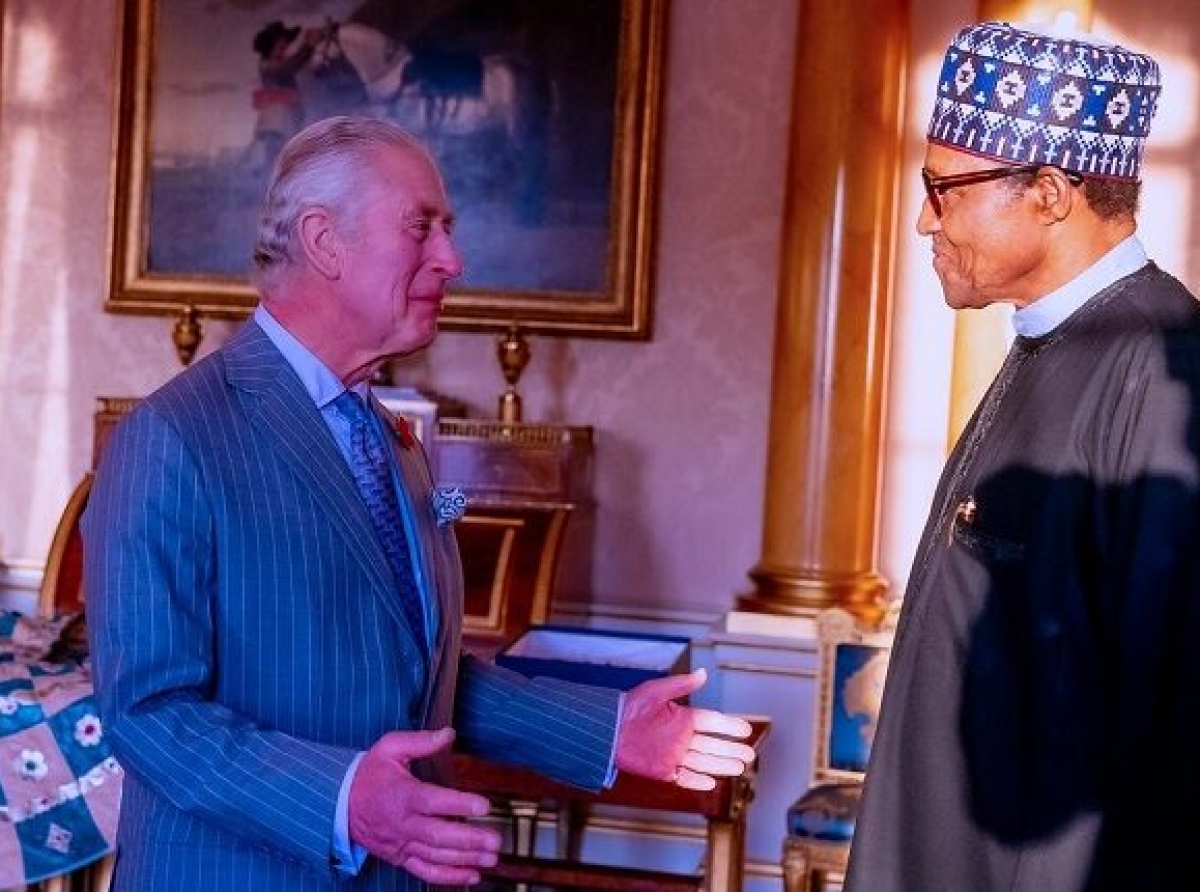 President Buhari meets with King Charles III in Buckingham Palace
