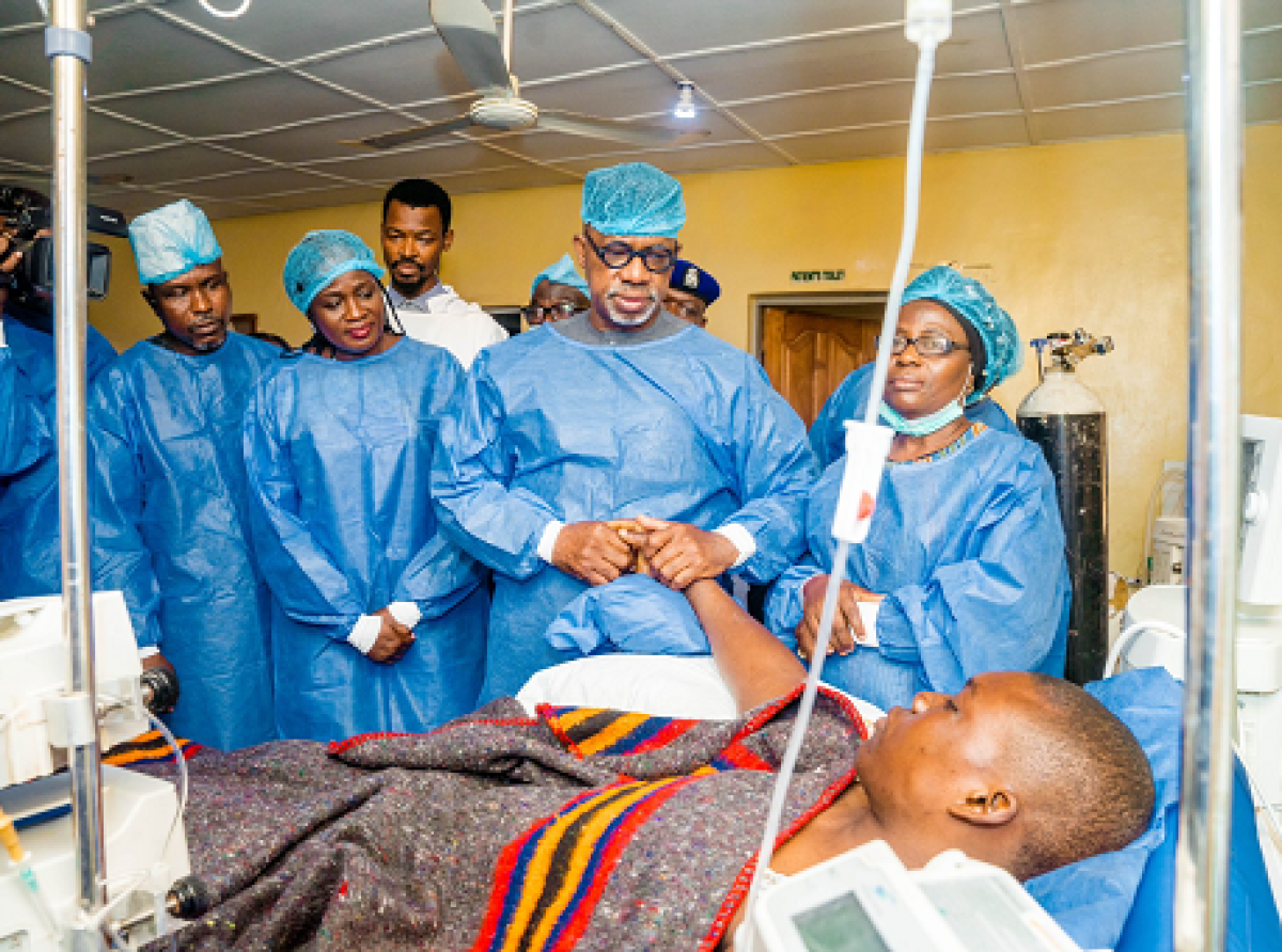  Gov Abiodun visits man shot during naira scarcity protest in Abeokuta 