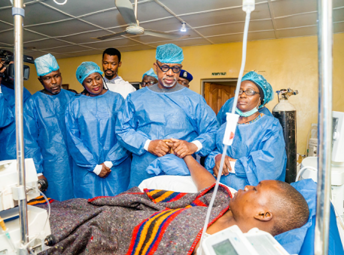  Gov Abiodun visits man shot during naira scarcity protest in Abeokuta 